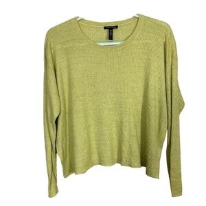 Eileen Fisher Ribbed Italian Yarn Organic Linen Sweater